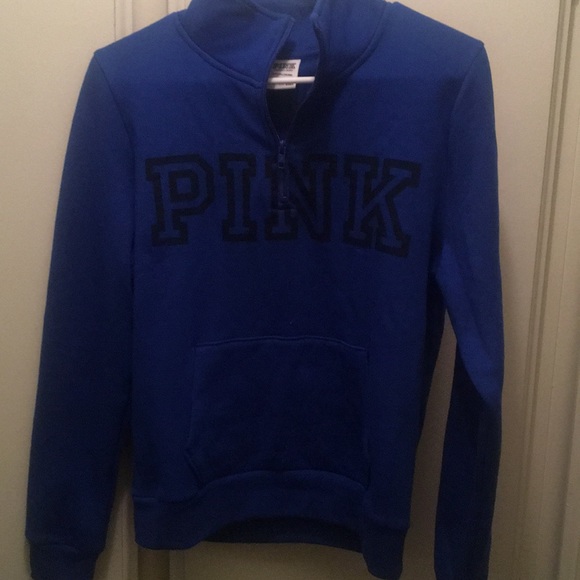 Pink pull  over dodger blue sweater - Picture 3 of 4